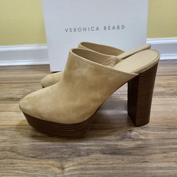 Veronica Beard Maren Suede Platform Mules, size US 9.5 - Picture 4 of 11
